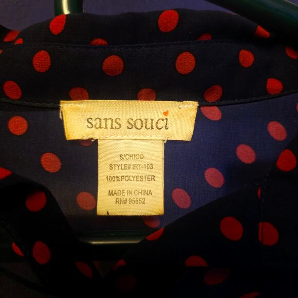Sans Souci polka dot blouse size small - Picture 4 of 4